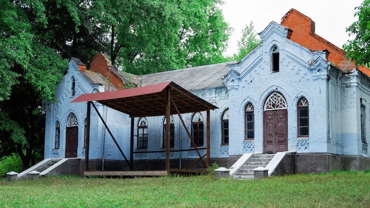 Church bell tower closeup